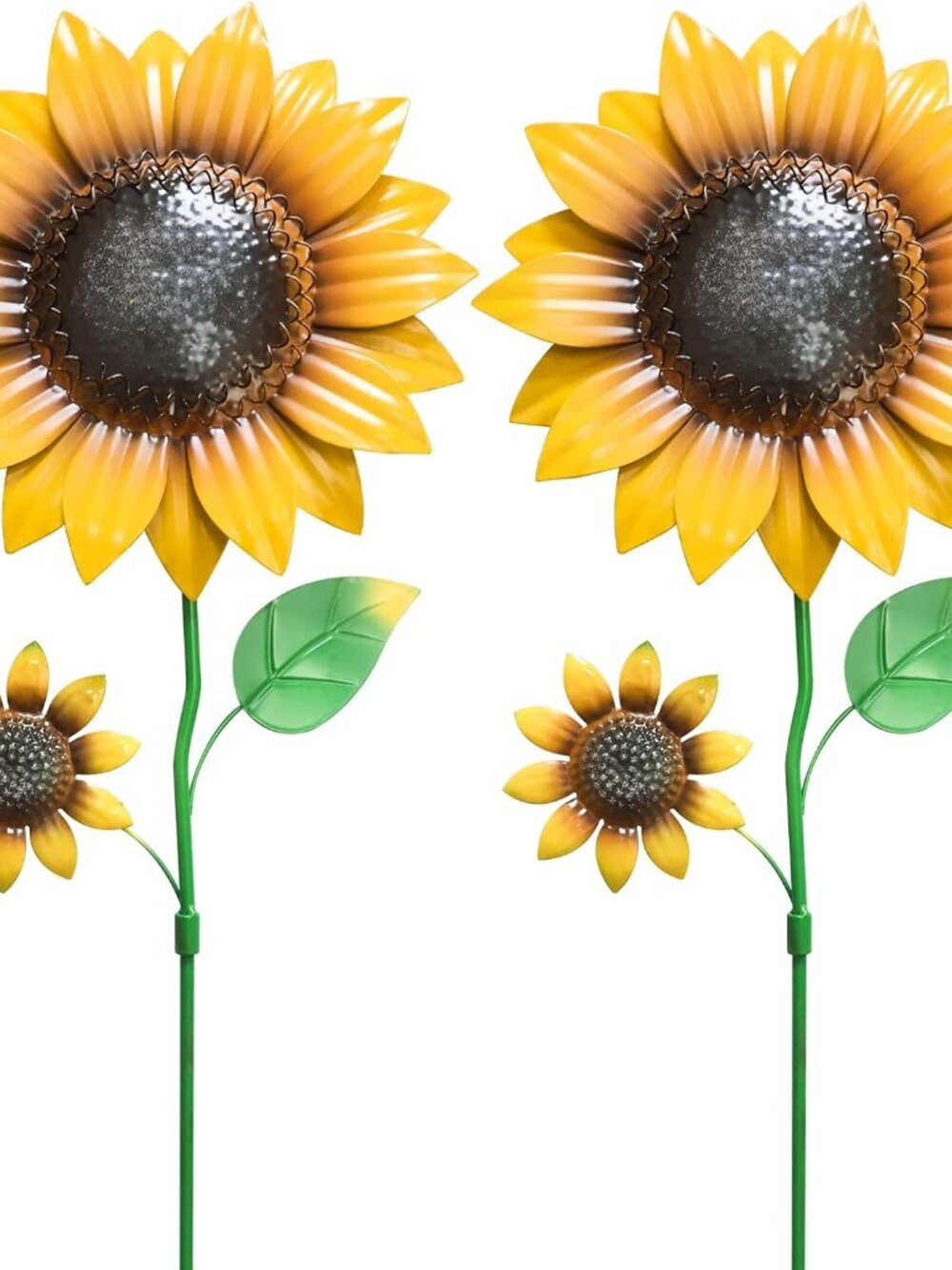 Garden Decor for Outside, 2 Pack 22.4“ Sunflower Garden Stakes Fall Decor, Metal